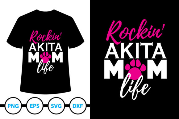 Akita Dog T-Shirt Design 1: Graphics & Print Templates