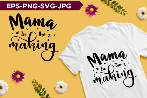 Mama Making Typography Graphics for T-Shirt Designs