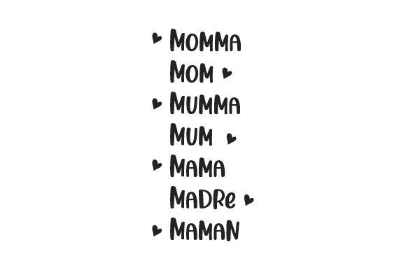 Mother's Day Crafts: Momma Mom Mumma Mum Mama Madre Maman